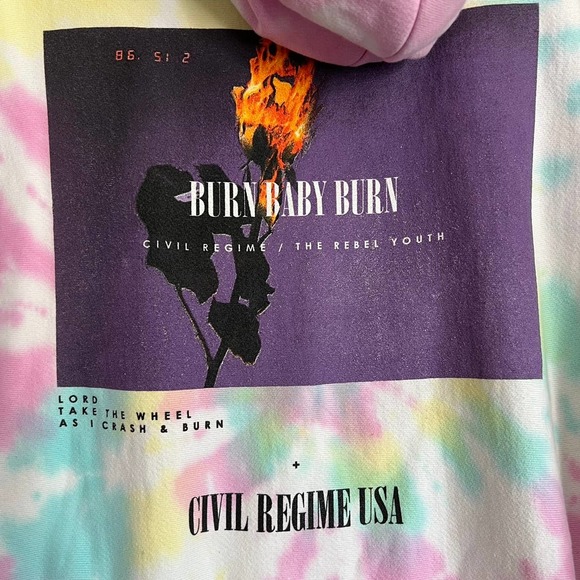 Civil Regime Tie Dyed Hoodie Sweatshirt - Picture 13 of 14